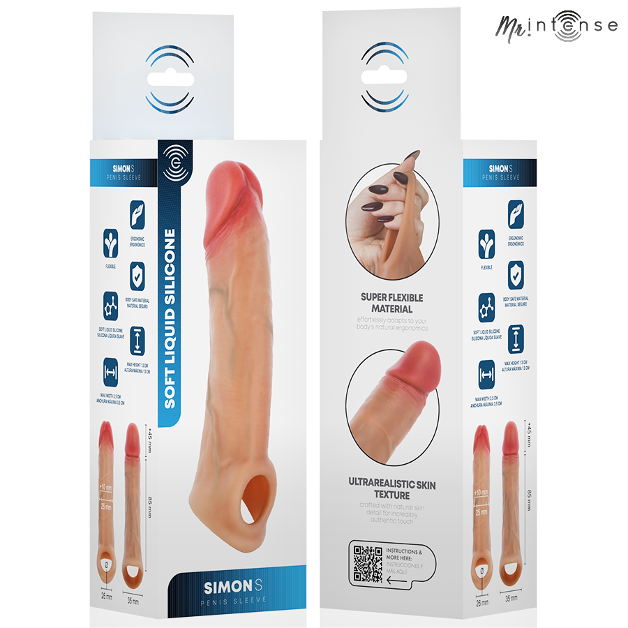 MR INTENSE - FUNDA PARA PENE DE SILICONA SIMON S 13 CM -Ø- 4 CM