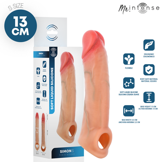 MR INTENSE - FUNDA PARA PENE DE SILICONA SIMON S 13 CM -Ø- 4 CM