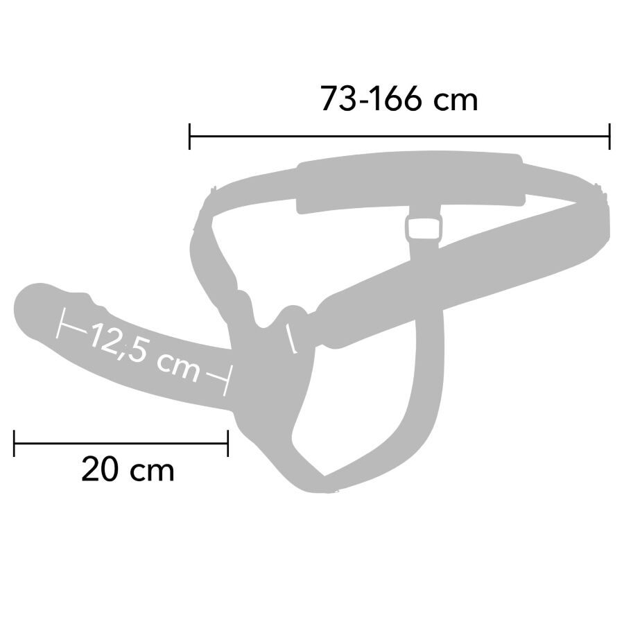 HIDDEN DESIRE - GAINE PÉNIS VIBRANTE STRAP-ON INFERNO 20 CM