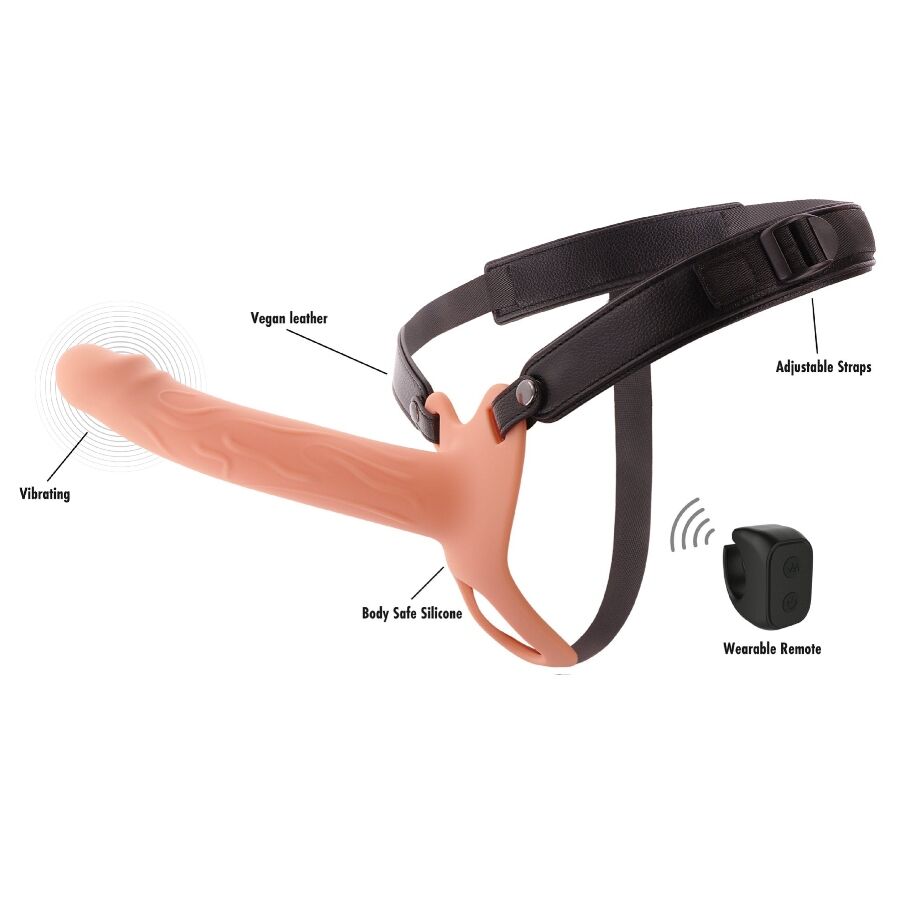HIDDEN DESIRE - GAINE PÉNIS VIBRANTE STRAP-ON INFERNO 20 CM