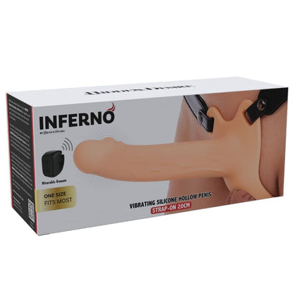 HIDDEN DESIRE - GAINE PÉNIS VIBRANTE STRAP-ON INFERNO 20 CM