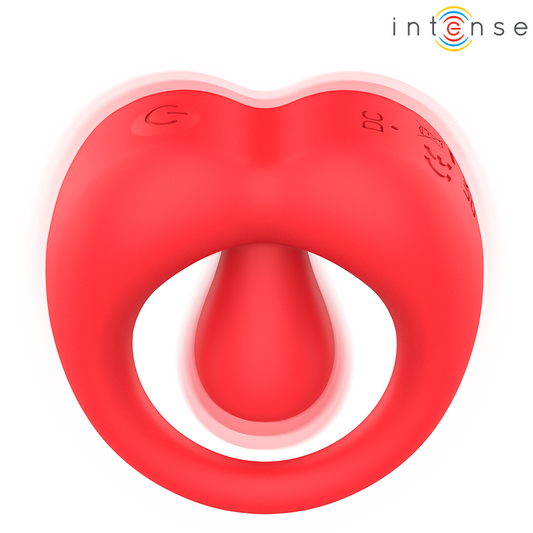 INTENSE - RUSSELL VIBRATING PENIS RING WITH CLITORIS STIMULATION RED