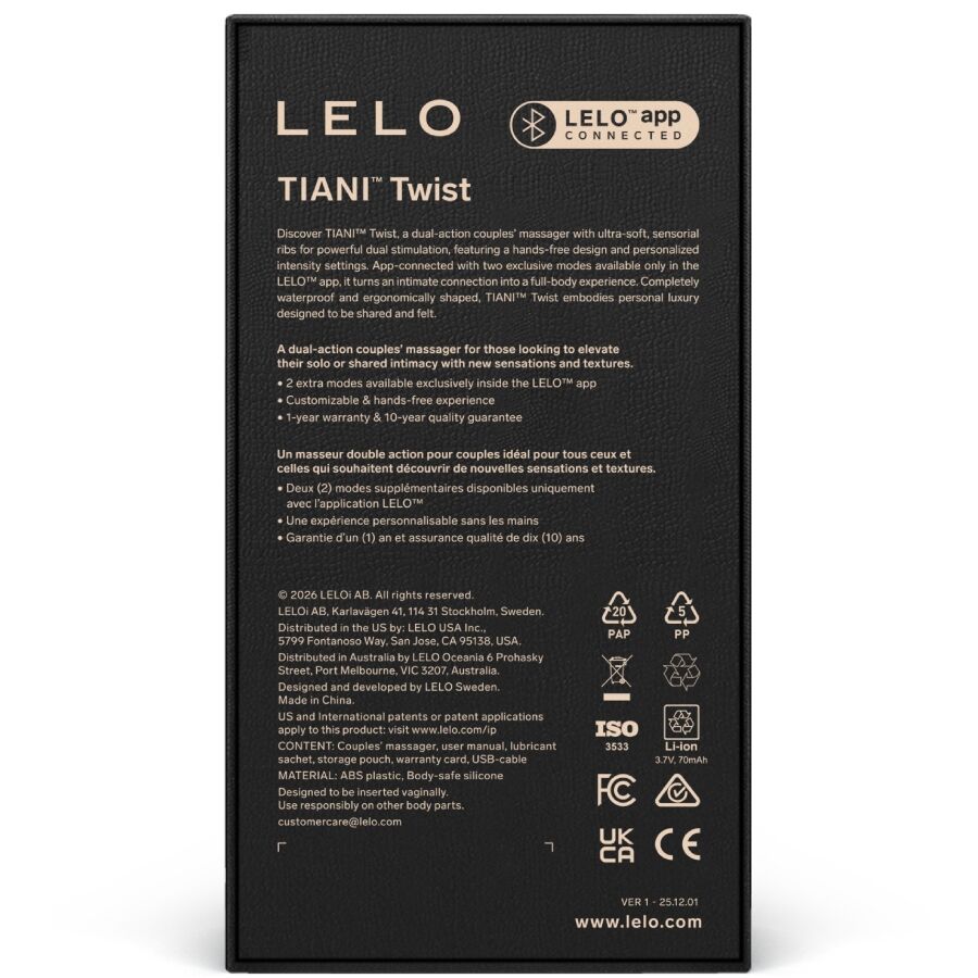 LELO - VIBRADOR PARA PAREJAS TIANI TWIST ESPUMA