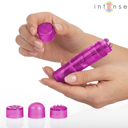 INTENSE - KURT MINI MASSAGER WITH 4 INTERCHANGEABLE HEADS PINK