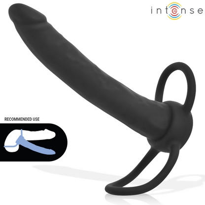 INTENSE- LUCAS ANAL DILDO WITH COCK AND TESTICLE RING SILICONE