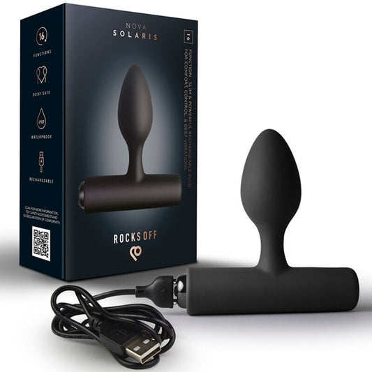 ROCKS-OFF - NOVA SOLARIS RECHARGEABLE SLIM & POWERFUL ANAL PLUG 16 FUNCTION