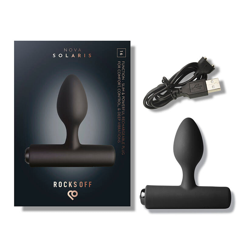 ROCKS-OFF - NOVA SOLARIS RECHARGEABLE SLIM & POWERFUL ANAL PLUG 16 FUNCTION