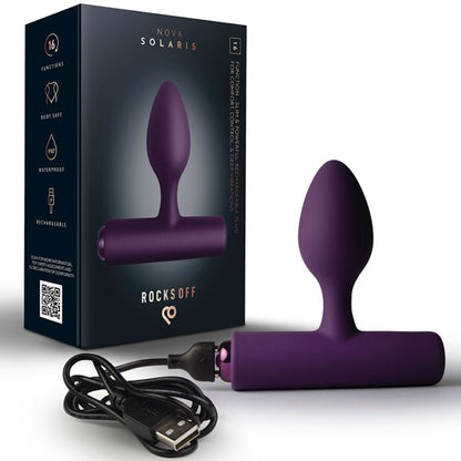 ROCKS-OFF - NOVA SOLARIS RECHARGEABLE SLIM & POWERFUL ANAL PLUG 16 FUNCTION