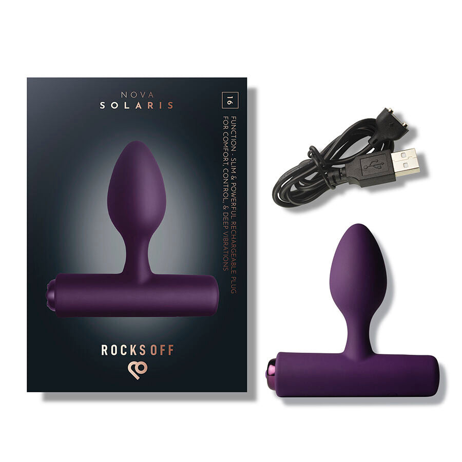 ROCKS-OFF - NOVA SOLARIS RECHARGEABLE SLIM & POWERFUL ANAL PLUG 16 FUNCTION