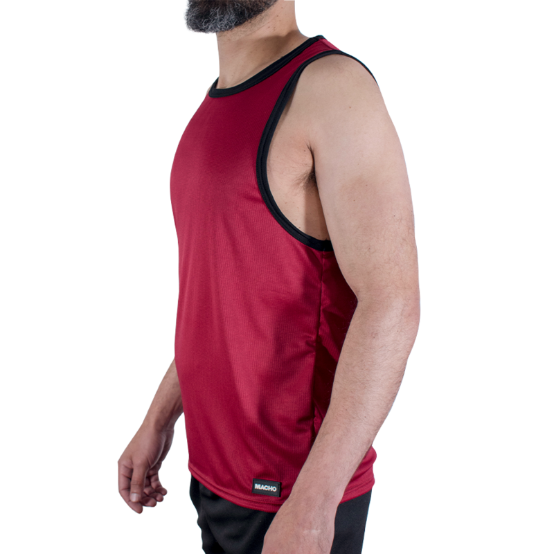 MACHO - CMV003 MAROON GYM T-SHIRT
