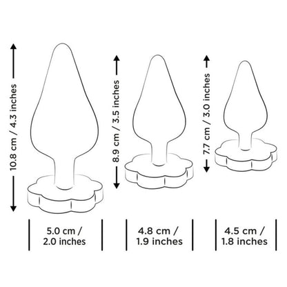 ROMP - LUSTER ANAL TRAINING KIT S/M/L WITH FLOWER-SHAPED BASE