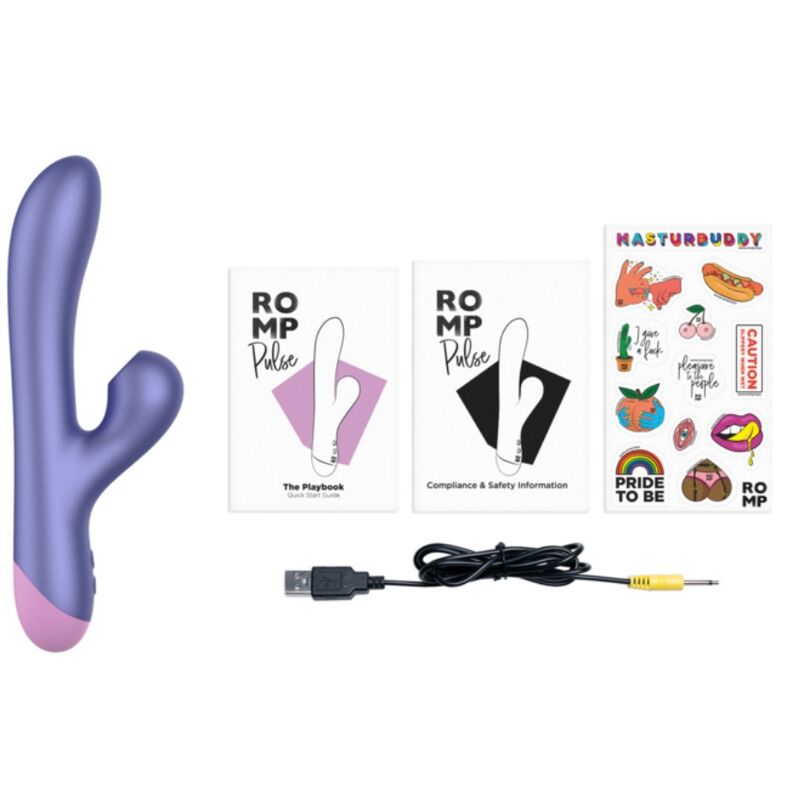ROMP - LAPIN VIBREUR DOUBLE POINT G BLEU ÉLECTRIQUE