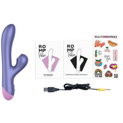 ROMP - LAPIN VIBREUR DOUBLE POINT G BLEU ÉLECTRIQUE