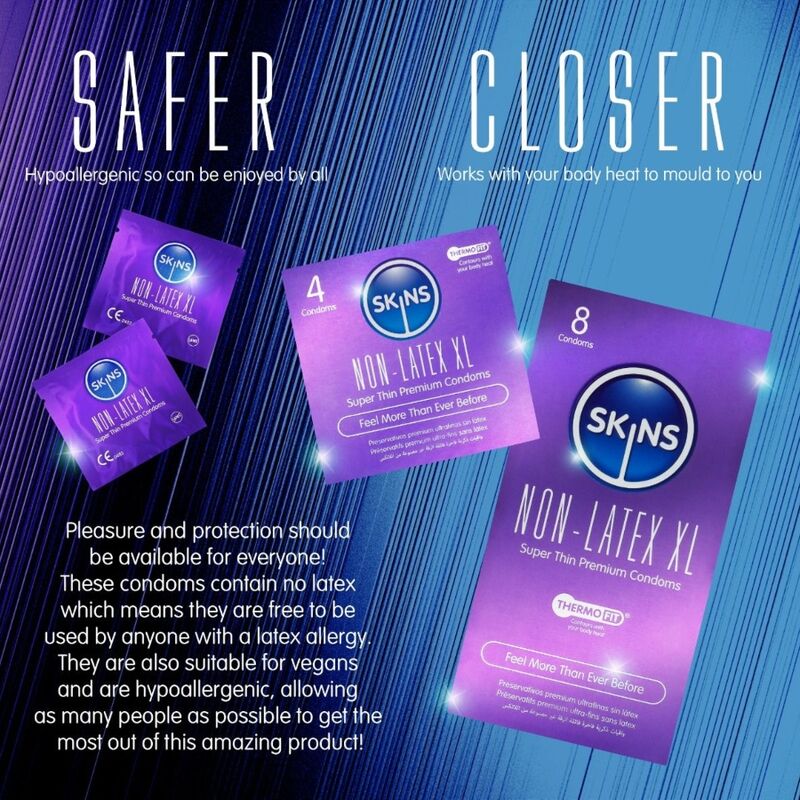 SKINS - CONDONES SIN LÁTEX XL PAQUETE DE 4