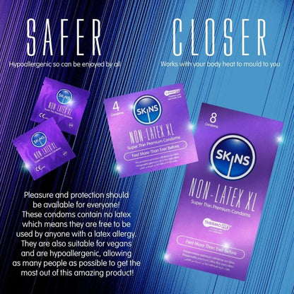 SKINS - CONDONES SIN LÁTEX XL PAQUETE DE 4