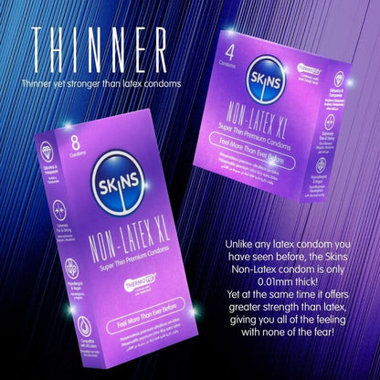 SKINS - CONDONES SIN LÁTEX XL PAQUETE DE 4