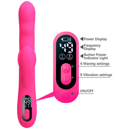 PRETTY LOVE - WINTERS MULTIFUNCTION RABBIT VIBRATOR WITH LED DISPLAY PINK