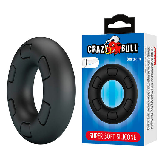 CRAZY BULL - ANELLO PENIANO DE SILICONA SUPERSUAVE BERTRAM NEGRO