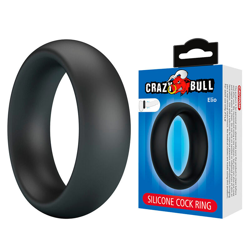 CRAZY BULL - ANNEAU DE PÉNIS EN SILICONE ELIO NOIR