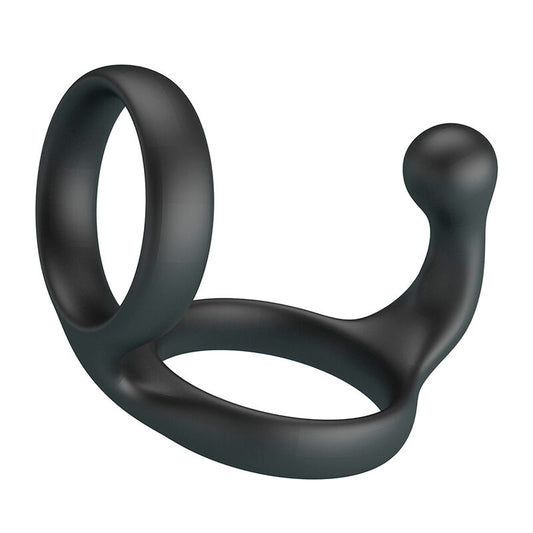 CRAZY BULL - FLORIAN DOUBLE COCK AND BALL RING BLACK