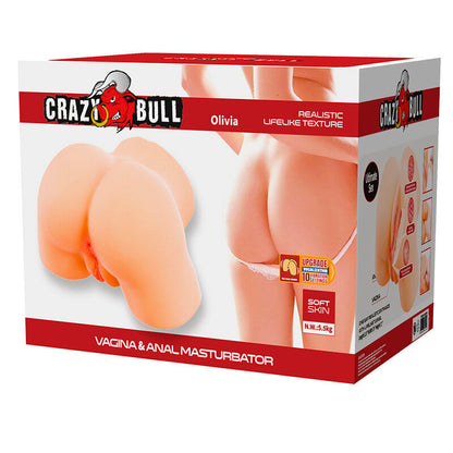 CRAZY BULL - OLIVIA DOUBLE VAGINAL AND ANAL VIBRATING MASTURBATOR FLESH