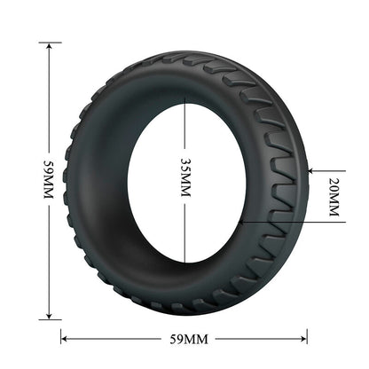 CRAZY BULL - MERRITT TEXTURED SILICONE COCK RING BLACK