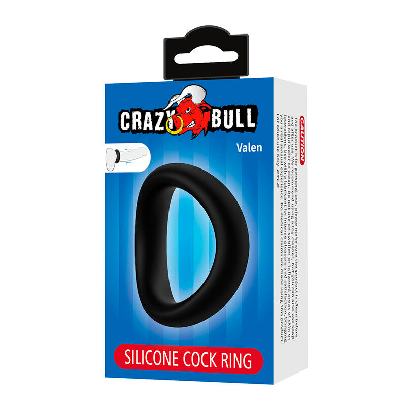 CRAZY BULL - ANILLO PARA PENE ERGONÓMICO DE SILICONA VALEN NEGRO