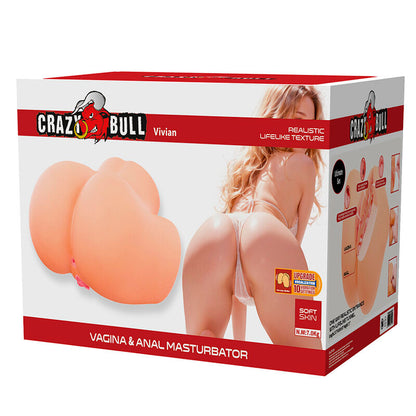CRAZY BULL - VIVIAN MASTURBADOR VIBRATORIO VAGINAL Y ANAL DOBLE COLOR CARNE