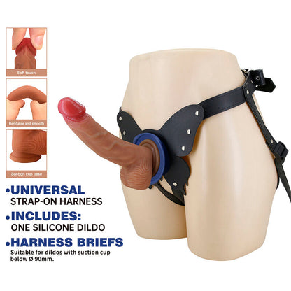PRETTY LOVE - YETI STRAP-ON HARNESS WITH SUCTION DILDO FLESH