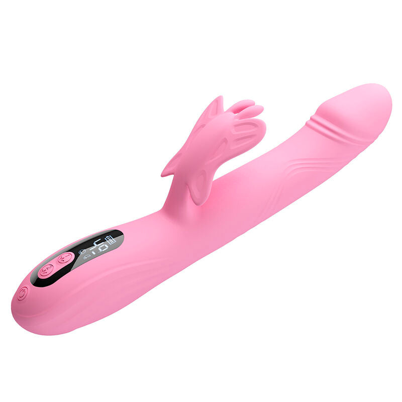 PRETTY LOVE - BELLA RABBIT VIBRATOR WITH BUTTERFLY STIMULATION AND LED PINK