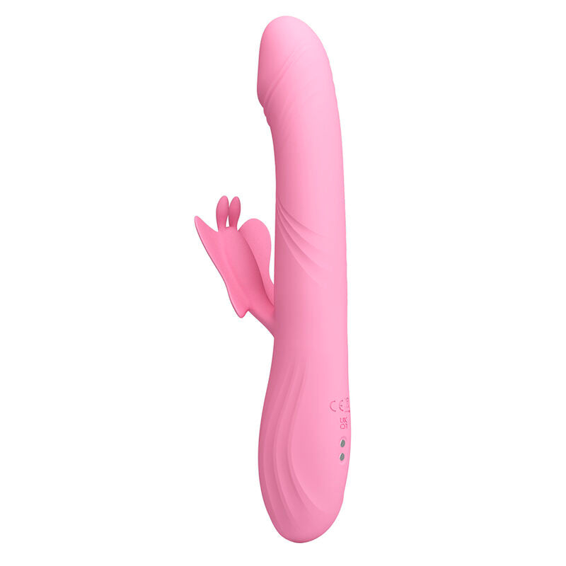 PRETTY LOVE - BELLA RABBIT VIBRATOR WITH BUTTERFLY STIMULATION AND LED PINK