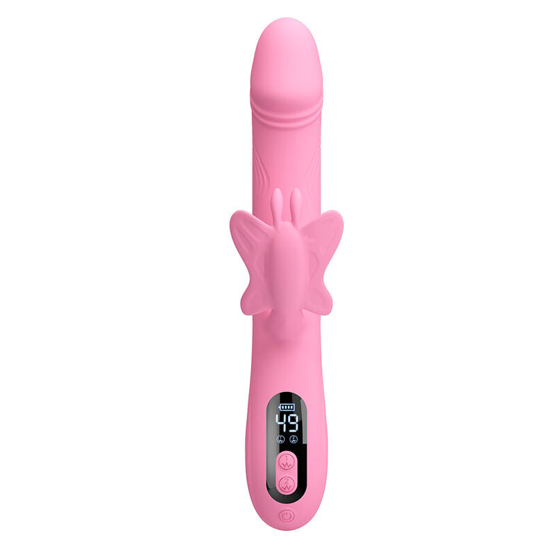 PRETTY LOVE - BELLA RABBIT VIBRATOR WITH BUTTERFLY STIMULATION AND LED PINK