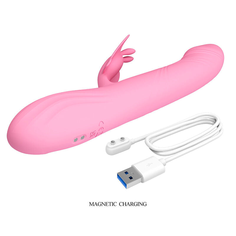 PRETTY LOVE - BELLA RABBIT VIBRATOR WITH BUTTERFLY STIMULATION AND LED PINK