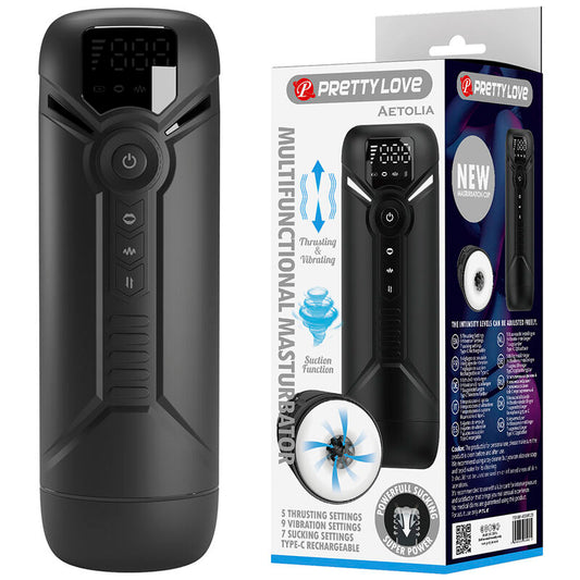 PRETTY LOVE - AETOLA MULTIFUNCTION AUTOMATIC MASTURBATOR BLACK