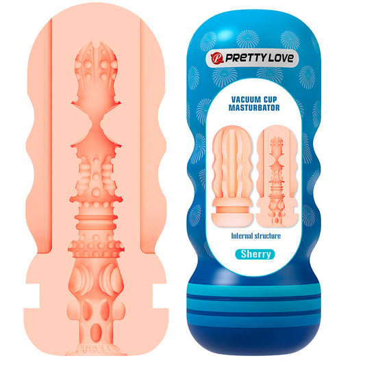 PRETTY LOVE - SHERRY VAGINA MASTURBATOR WITH SUCTION CUP AND INTERNAL TEXTURES