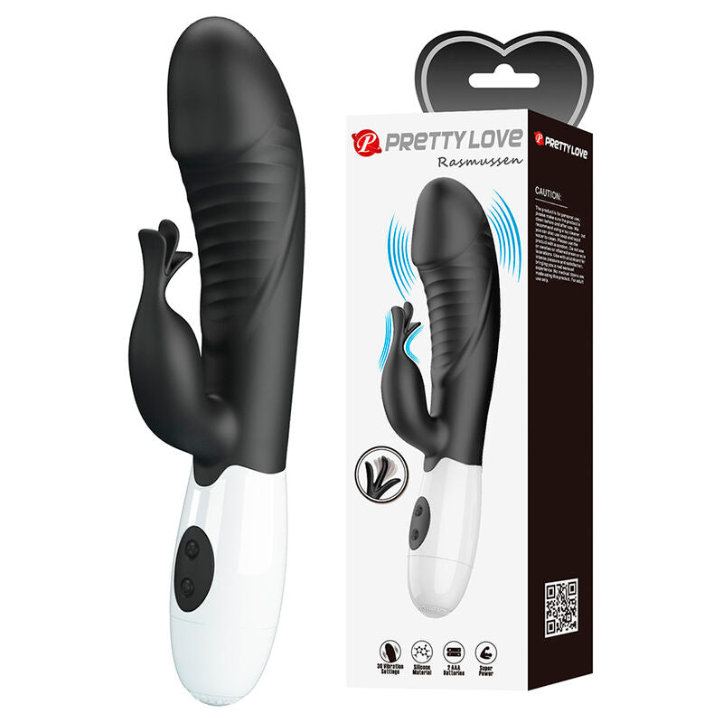 PRETTY LOVE - VIBRADOR CONEJO RASMUSSEN DE 30 FUNCIONES NEGRO