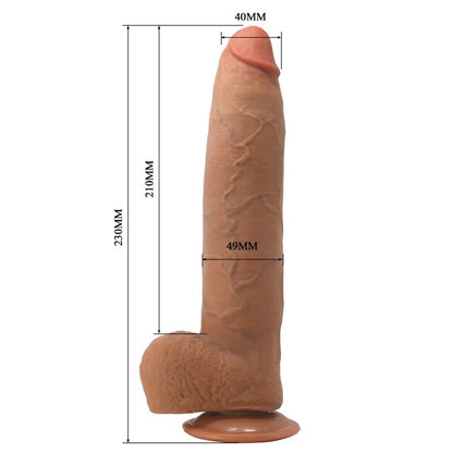 PRETTY LOVE - EVANDER FLEXIBLE REALISTIC DILDO WITH SUCTION CUP 23 CM -Ø- 4.9 CM