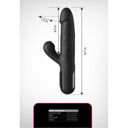 FETISH FANTASY SERIES - SONIX SILICONE THRUSTER RABBIT VIBRATOR BLACK