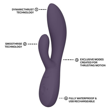 LELO - INA THRUST RABBIT THRUSTING VIBRATOR PURPLE