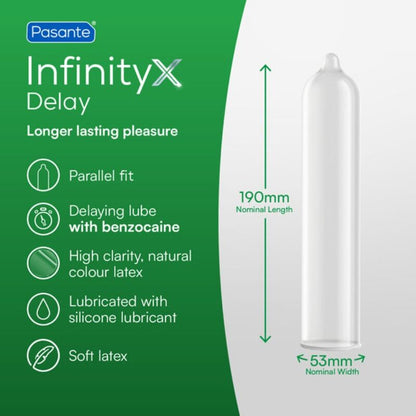 PASANTE - DELAY INFINITY CONDOMS BOX 144 UNITS