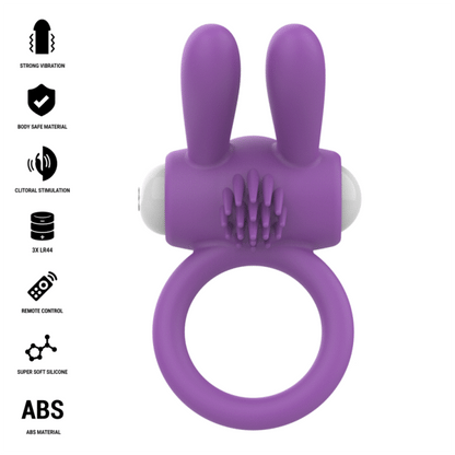 INTENSE - HOPPS VIBRATING PENIS RING WITH CLITORAL STIMULATION PURPLE