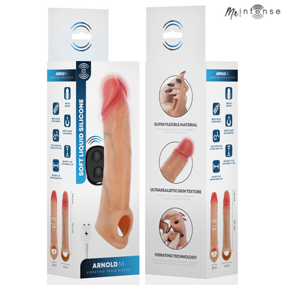 MR INTENSE - ARNOLD M ULTRA-REALISTIC VIBRATING PENIS SLEEVE 14.5 CM -Ø- 4 CM