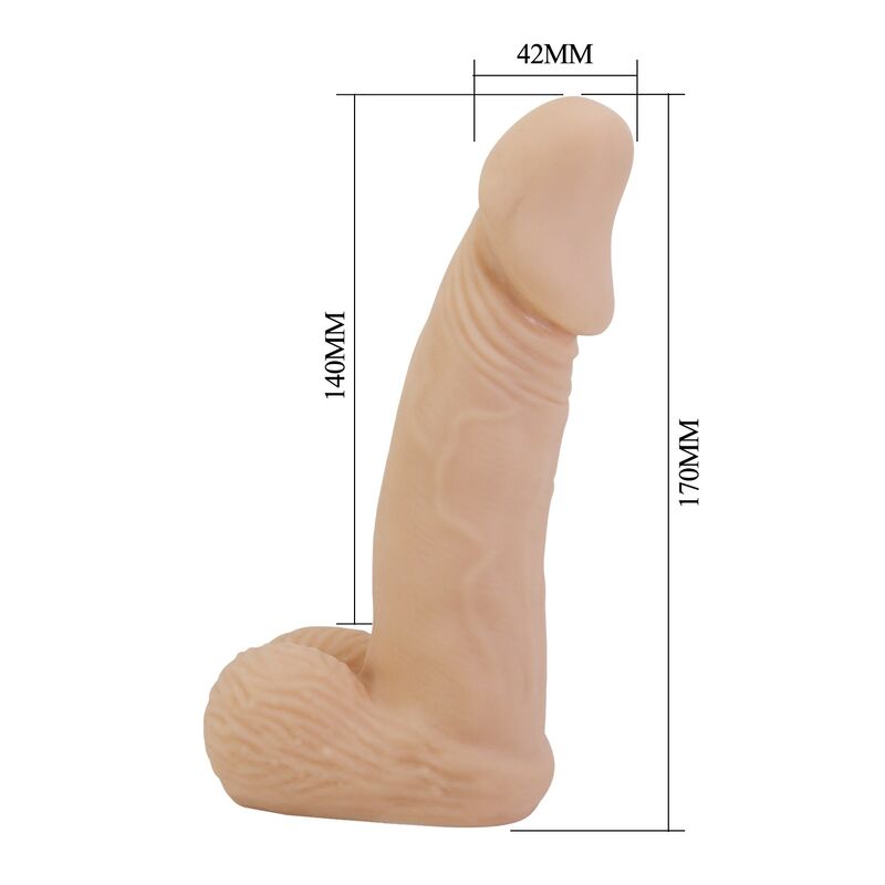 PRETTY LOVE - ZANE HARNESS WITH FLEXIBLE DILDO 17 CM Ø 4.3 CM NATURAL