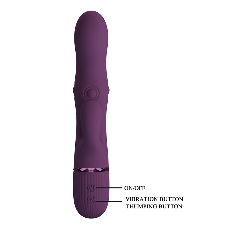 PRETTY LOVE - ZACH RECHARGEABLE THRUSTING RABBIT VIBRATOR 5+5 FUNCTIONS