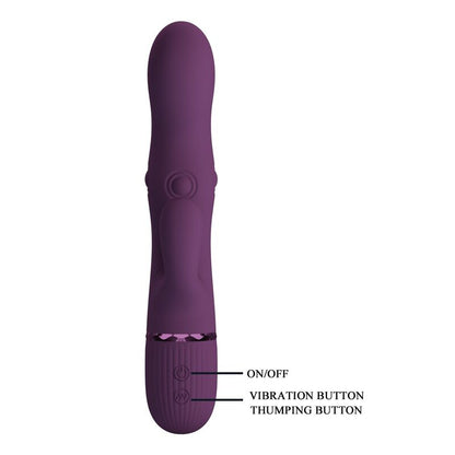 PRETTY LOVE - ZACH RECHARGEABLE THRUSTING RABBIT VIBRATOR 5+5 FUNCTIONS