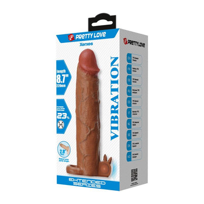 PRETTY LOVE - XERXES VIBRATING PENIS SLEEVE 22 CM Ø 4.5 CM BROWN