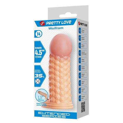 PRETTY LOVE - WOLFRAM PENIS EXTENSION SLEEVE 11.5 CM Ø 3.8 CM NATURAL
