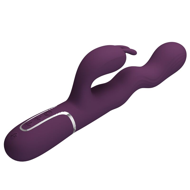 PRETTY LOVE - LOURSEN RABBIT VIBRATOR WITH THRUSTING MOTION AND 7 VIBRATIONS USB RECHARGEABLE PURPLE