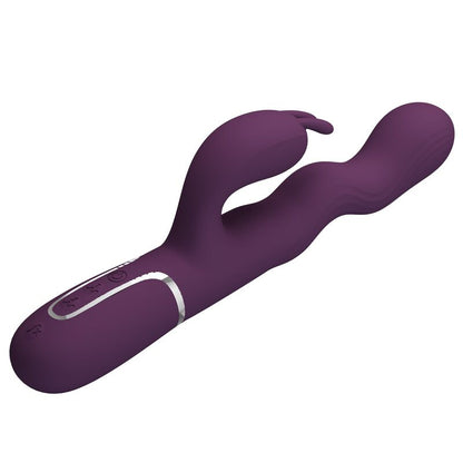 PRETTY LOVE - LOURSEN RABBIT VIBRATOR WITH THRUSTING MOTION AND 7 VIBRATIONS USB RECHARGEABLE PURPLE