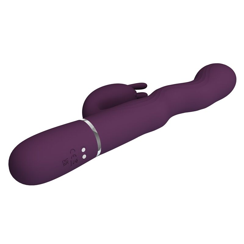 PRETTY LOVE - LOURSEN RABBIT VIBRATOR WITH THRUSTING MOTION AND 7 VIBRATIONS USB RECHARGEABLE PURPLE